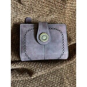 Sendefn Suede leather women's wallet, bifold, Brown, 5" X 4"